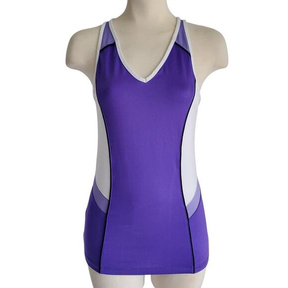 Tail Tennis Final Showdown Penelope Athletic Racerback Purple White Tank Size S - Picture 1 of 12